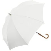 長傘 婦人用 晴雨兼用 UV バンブー 55cm 手開き式 ブラックコーティング加工 グラスファイバー骨(親骨) UPF50+ アイボリー 914-048