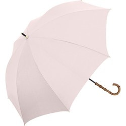 日傘 長傘 婦人用 晴雨兼用 UV バンブー 55cm 手開き式 一級遮光 UVカット率99.9％ 遮熱効果 ブラックコーティング加工 グラスファイバー骨（親骨） UPF50＋ ピンクベージュ 914-048
