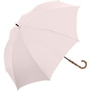 長傘 婦人用 晴雨兼用 UV バンブー 55cm 手開き式 ブラックコーティング加工 グラスファイバー骨(親骨) UPF50+ ピンクベージュ 914-048
