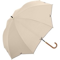 日傘 長傘 婦人用 晴雨兼用 UV FLEUR（フルール） 55cm 手開き式 一級遮光 UVカット率99.9％ 遮熱効果 グラスファイバー骨（親骨） ブラックコーティング加工 UPF50＋ ベージュ 914-049