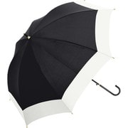 長傘 婦人用 晴雨兼用 UV バイカラー 58cm ジャンプ式 グラスファイバー骨(親骨) ブラックコーティング加工 UPF50+ ブラック 914-050