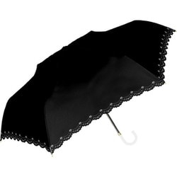 折りたたみ傘 婦人用 晴雨兼用 UV フラワーヒートカット 55cm 手開き式 一級遮光 UVカット率99.9％ 遮熱効果 グラスファイバー骨（親骨） ブラックコーティング加工 耐風仕様 UPF50＋ ブラック 924-053