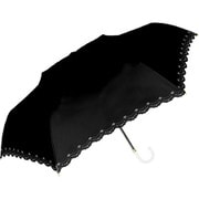折りたたみ傘 婦人用 晴雨兼用 UV フラワーヒートカット 55cm 手開き式 グラスファイバー骨(親骨) ブラックコーティング加工 耐風仕様 UPF50+ ブラック 924-053