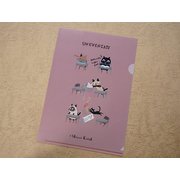 クリアファイル A5 UNEVEN CATS school ACF-02038