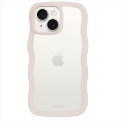 16236 [Wavy Case 背面クリア 耐衝撃 iPhone 15 Plus/14 Plus用 ケース Light Beige/Transparent]