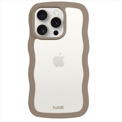 16226 [Wavy Case 背面クリア 耐衝撃 iPhone 15 Pro MAX用 ケース Mocha Brown/Transparent]