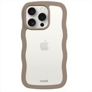 16226 [Wavy Case 背面クリア 耐衝撃 iPhone 15 Pro MAX用 ケース Mocha Brown/Transparent]