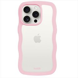 16200 [Wavy Case 背面クリア 耐衝撃 iPhone 14 Pro用 ケース Pink/Transparent]