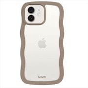 16181 [Wavy Case 背面クリア 耐衝撃 iPhone 12/12 Pro用 ケース Mocha Brown/Transparent]