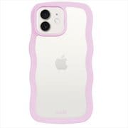 16180 [Wavy Case 背面クリア 耐衝撃 iPhone 12/12 Pro用 ケース Lilac/Transparent]