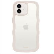 16232 [Wavy Case 背面クリア 耐衝撃 iPhone 12/12 Pro用 ケース Light Beige/Transparent]
