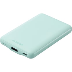モバイルバッテリー 5000mAh 軽量 小型 最大15W 入出力（USB Type-C×1） 出力（USB-A×1） PSE適合 C-Aケーブル付属 グリーン DE-C45-5000GN