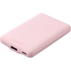モバイルバッテリー 5000mAh 軽量 小型 最大15W 入出力（USB Type-C×1） 出力（USB-A×1） PSE適合 C-Aケーブル付属 ピンク DE-C45-5000PN