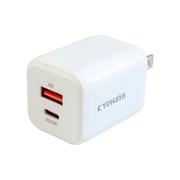 USB急速充電器 USB PD(パワーデリバリー)/QC(クイックチャージ)対応 USB-C×1/USB-A×1 スイングプラグ採用 ホワイト JKPD20G2WH