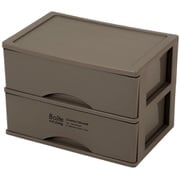 Boite 書類 小物 収納ケース A4 引き出し 卓上 2段 ブラウン MA-4129