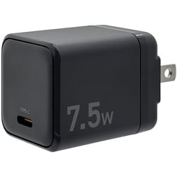 USB AC充電器 7.5W USB-C×1 90度回転収納式プラグ チャコールグレー C2C1A01CGRY