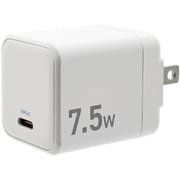 USB AC充電器 7.5W USB-C×1 90度回転収納式プラグ ホワイト C2C1A01WH