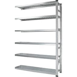 軽量 シンプル イタリア製 スチールラック 連結用 幅142.7×高さ197.2×奥行32cm 6段 MS14196d3s