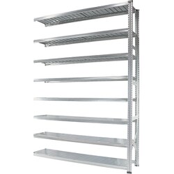 軽量 シンプル イタリア製 スチールラック 連結用 幅187.7×高さ250×奥行32cm 8段 MS18258d3s