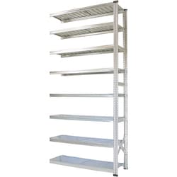 軽量 シンプル イタリア製 スチールラック 連結用 幅127.7×高さ250×奥行40cm 8段 MS12258d4s