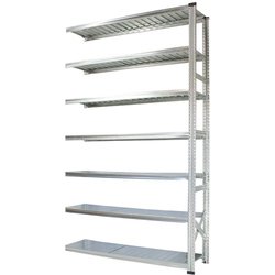 軽量 シンプル イタリア製 スチールラック 連結用 幅142.7×高さ250×奥行45cm 7段 MS14257d45s