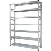 MS14217d5 [軽量 シンプル イタリア製 スチールラック 本体 幅142.7×高さ210.4×奥行50cm 7段]