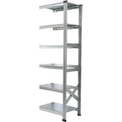 軽量 シンプル イタリア製 スチールラック 連結用 幅67.7×高さ184×奥行50cm 6段 MS6186d5s