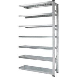 軽量 シンプル イタリア製 スチールラック 連結用 幅127.7×高さ197.2×奥行50cm 7段 MS12197d5s