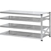 MS18104d6s [軽量 シンプル イタリア製 スチールラック 連結用 幅187.7×高さ104.8×奥行60cm 4段]