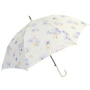 長傘 婦人用 Water flower(ウォーターフラワー) 58cm ジャンプ式 グラスファイバー骨(親骨) 花柄プリント オフ白 2096WH