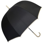 長傘 無地 Casual piping(カジュアルパイピング) 65cm 手開き式 ドーム型 ブラック 2100BK