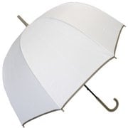 長傘 無地 Casual piping(カジュアルパイピング) 65cm 手開き式 ドーム型 オフ白 2100WH