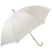 長傘 婦人用 バンブーハンドル 58cm ジャンプ式 グラスファイバー骨(親骨) 竹手元 ベージュ 2105BE