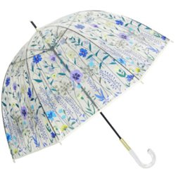 ビニール傘 flower stitch（フラワーステッチ） 65cm 手開き式 ドーム型 ブルー 2101BL