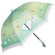 子供用傘 Sweets melody(スイーツメロディー) 50cm ジャンプ式 ハート型窓付き グラスファイバー骨(親骨) ミント 1407MT