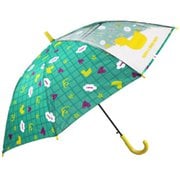 子供用傘 女児 HAVE NICE DAY!(ハヴア ナイスデイ) 55cm ジャンプ式 透明窓つき グラスファイバー骨(親骨) グリーン 1417GN