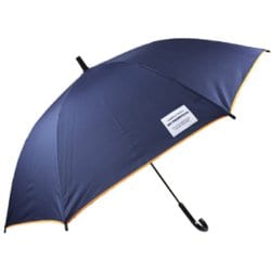 子供用傘 無地×オーバーロック 60cm ジャンプ式 グラスファイバー骨（親骨） ビッグサイズ ネイビー 1411NV