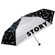 子供用折りたたみ傘 晴雨兼用 ミニ MY STORY(マイストーリー) 55cm 手開き式 UVカット加工 UPF50+ ブラック 5262BK