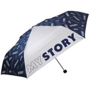 子供用折りたたみ傘 晴雨兼用 ミニ MY STORY(マイストーリー) 55cm 手開き式 UVカット加工 UPF50+ ネイビー 5262NV