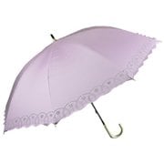 日傘 晴雨兼用 リーフヒートカット 47cm 手開き式 一級遮光 グラスファイバー骨(親骨) 内側黒コーティング UPF50+ ラベンダー 6663LV