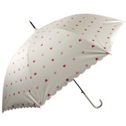 日傘 晴雨兼用 ハート・ヒートカット 58cm ジャンプ式 一級遮光 グラスファイバー骨(親骨) 内側黒コーティング UPF50+ アイボリー 6664IV