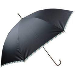 日傘 晴雨兼用 バイアス 58cm ジャンプ式 一級遮光 内側黒コーティング グラスファイバー骨（親骨） UPF50＋ ブラック 6665BK