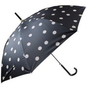 日傘 晴雨兼用 スモールフラワー 58cm ジャンプ式 一級遮光 グラスファイバー骨(親骨) 内側黒コーティング UPF50+ ブラック 6647BK