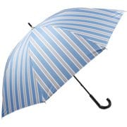 日傘 晴雨兼用 ダブルストライプ 47cm 手開き式 一級遮光 内側黒コーティング UPF50+ ブルー 6635BL
