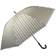 日傘 晴雨兼用 ダブルストライプ 47cm 手開き式 一級遮光 内側黒コーティング UPF50+ ベージュ 6635BE