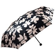 日傘 折りたたみ傘 晴雨兼用 ミニ ペイントフラワー 50cm 手開き式 一級遮光 内側黒コーティング UPF50+ ブラック 6654BK