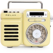 RELAX リラックス マルチレトロラジオクロック 手回し充電/ソーラー充電機能付き ライムイエロー RE-096-11