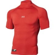 ヒートギアアーマー コンプレッション ショートスリーブ モックネック シャツ Heatgear Armour Compression Short Sleeve Mock Shirt 1358642 600 RED XLサイズ [ウェア アンダーウェア]