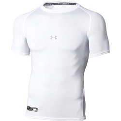 ヒートギアアーマー コンプレッション ショートスリーブ クルーネック シャツ Heatgear Armour Compression Short Sleeve Crew Shirt 1358643 100 WHT MDサイズ [ウェア アンダーウェア]