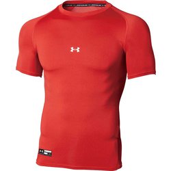 ヒートギアアーマー コンプレッション ショートスリーブ クルーネック シャツ Heatgear Armour Compression Short Sleeve Crew Shirt 1358643 600 RED MDサイズ [ウェア アンダーウェア]